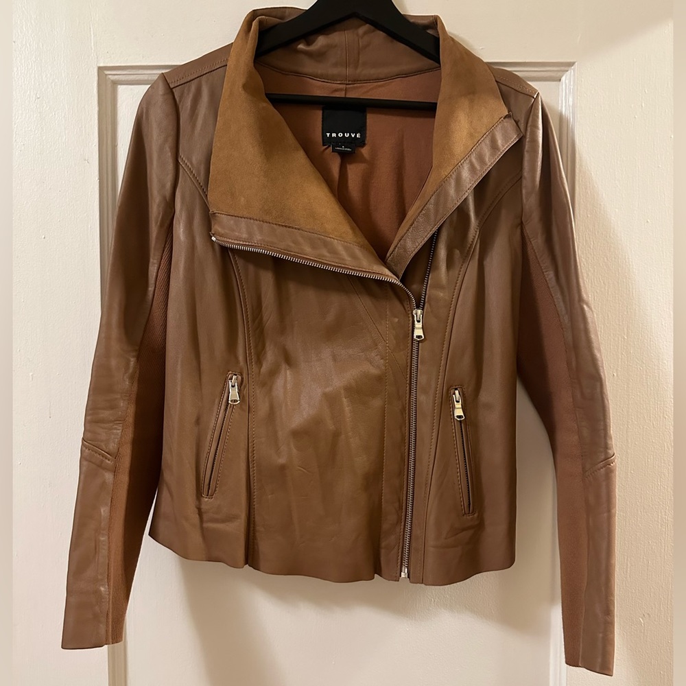 Brown leather jacket